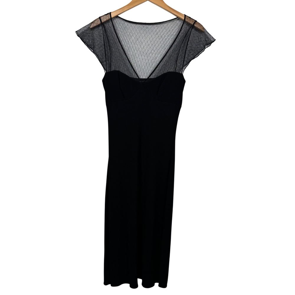 VTG Moda Dress Sz 6 Whimsigoth Dark Feminine Sheer Lace Fairy Grunge LBD Flutter